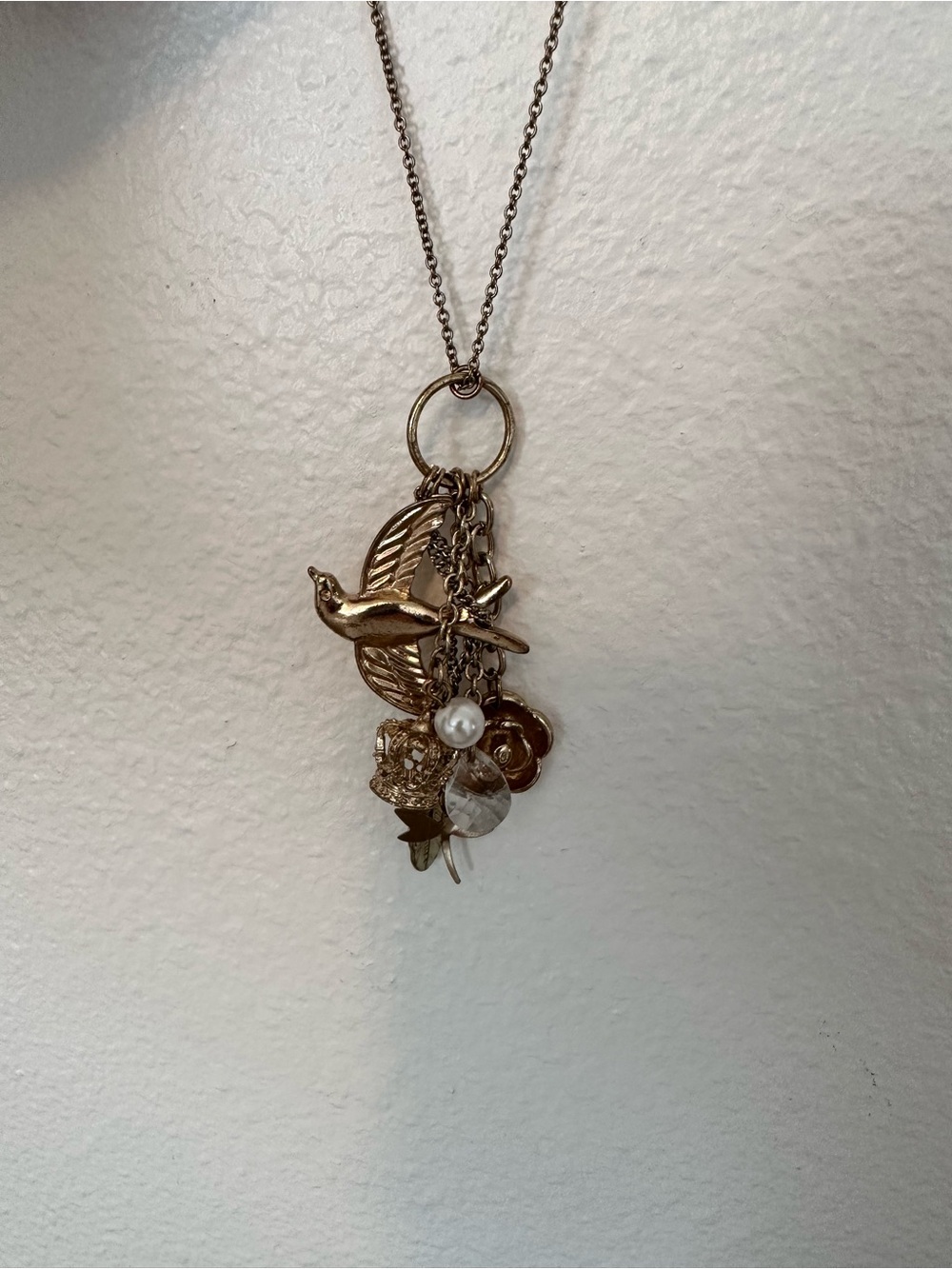 Delicate Gold-Tone Floral Pendant Necklace - Women's Jewelry - Picture 2 of 4